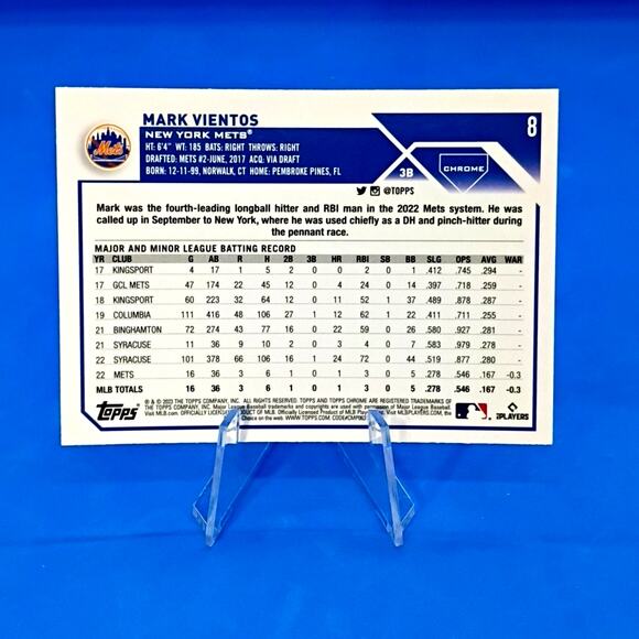 2023 Topps Chrome - Mark Vientos #8 (RC) - Picture 4 of 4